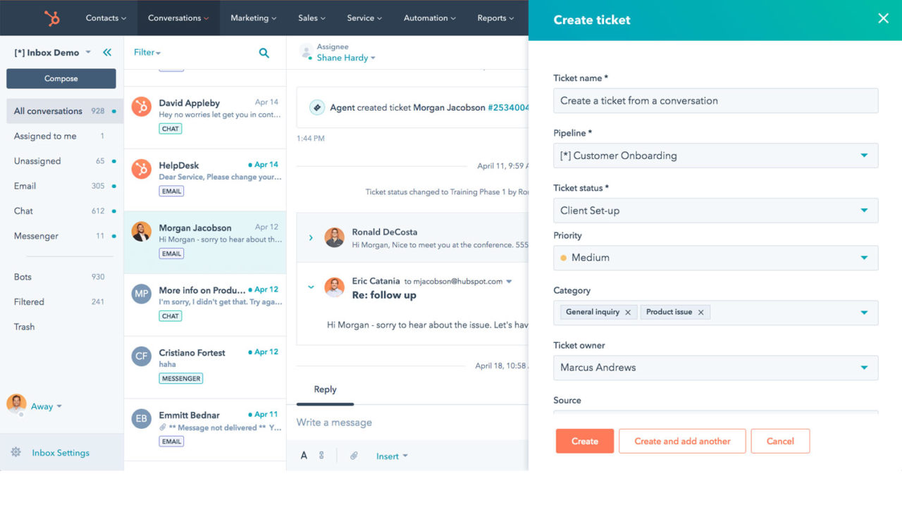 HubSpot Sales Fonctionnalités du logiciel Hub Sales